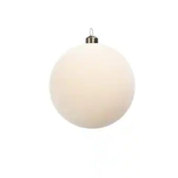 Michael's 4" Flocked Shatterproof Ball Ornaments by Ashland®-Creme - Picture 2 of 3